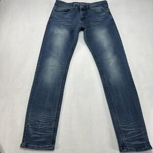Vintage Genes Black Jeans Mens 30x32 Blue Slim Straight Stretch Denim Casual